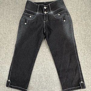Posesion Butt Lifting Capri Jeans Colombian‎ USA Size 1 Black MSRP $55